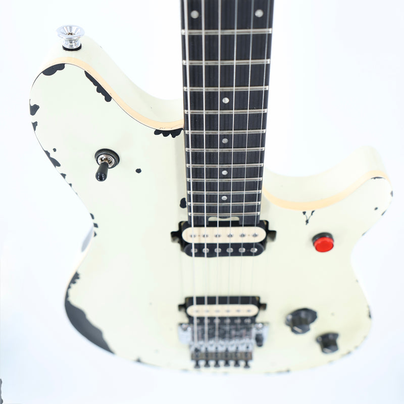 EVH Limited Edition Wolfgang Special Striped Series Guitar w/ Gig Bag - Distressed Ivory
