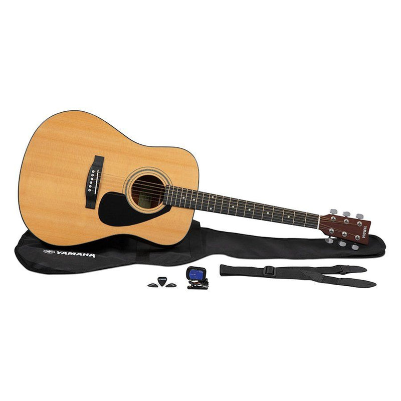 Yamaha Gigmaker Deluxe Acoustic Guitar Package with Gig Bag, Tuner, Strap, and Picks - Natural Finish