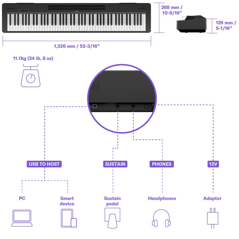 Yamaha P-143 88-Key Portable Digital Piano