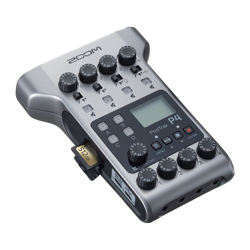 Zoom PodTrak P4 4-input Ultimate Recorder and USB Interface with 4 XLR Inputs for Podcasting