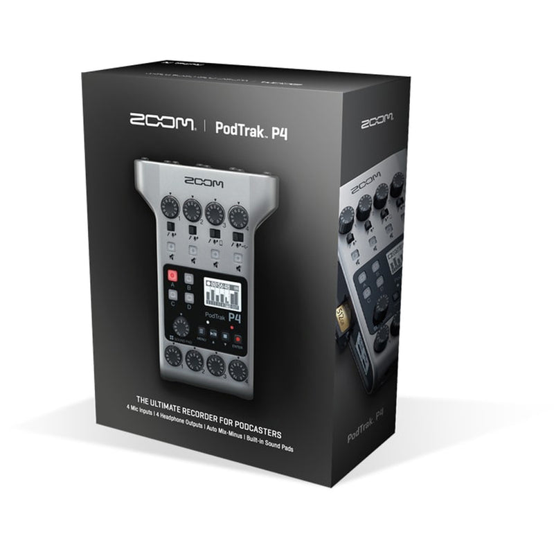 Zoom PodTrak P4 4-input Ultimate Recorder and USB Interface with 4 XLR Inputs for Podcasting