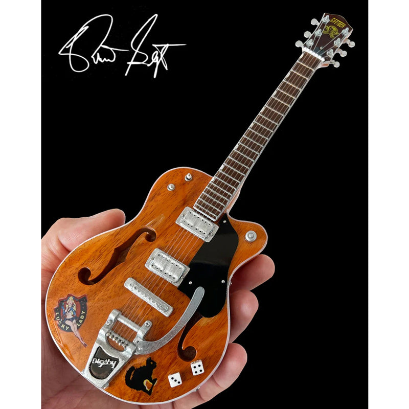 Axe Heaven Brian Setzer Gretsch Nashville Orange Dice Hollow Body Mini Guitar Replica