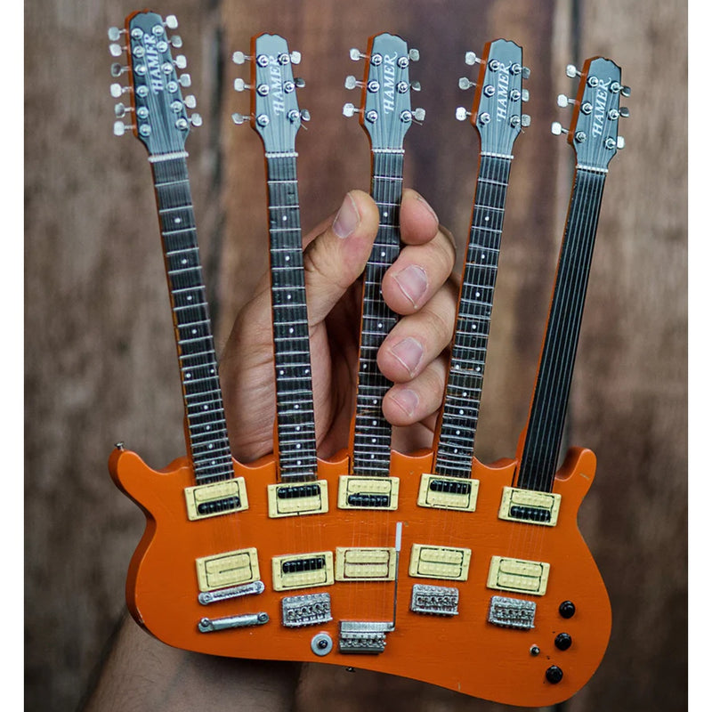 Axe Heaven RICK NIELSEN Five-Neck Orange Monster Mini Guitar Replica Collectible