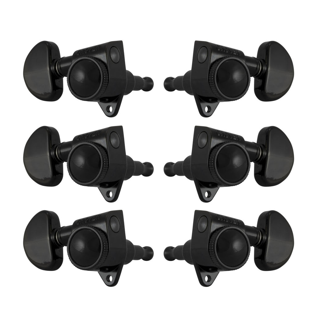 Grover 502BC Roto-Grip Locking Rotomatic Tuners, 3-Per-Side - Black Chrome