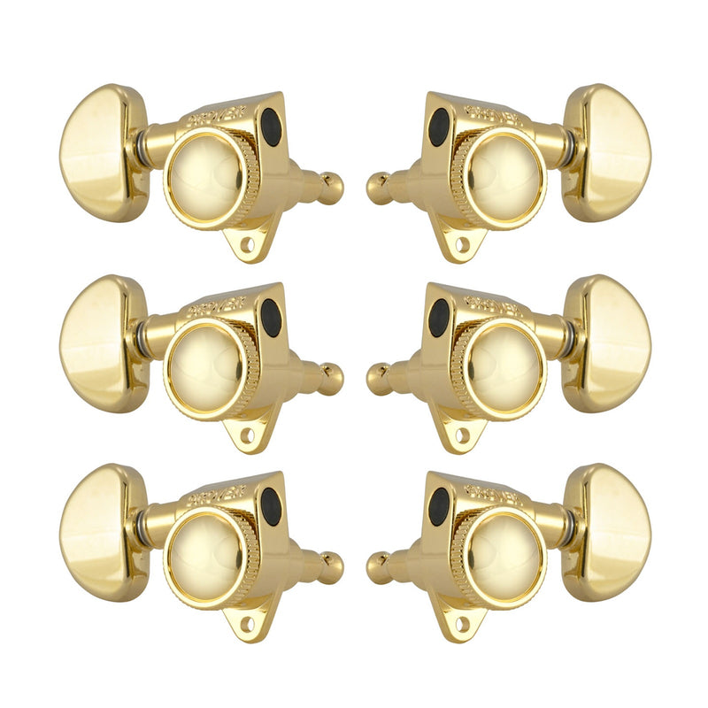 Grover 502G Roto-Grip Locking Rotomatic Tuners, 3-Per-Side - Gold