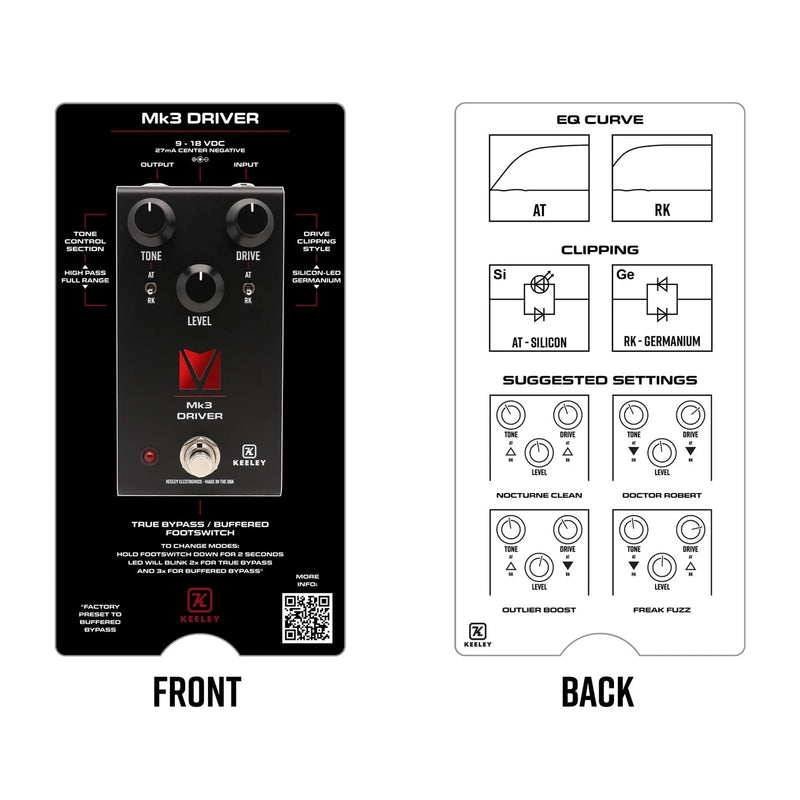 Keeley Mk3 Driver Andy Timmons Signature Full Range Overdrive Pedal