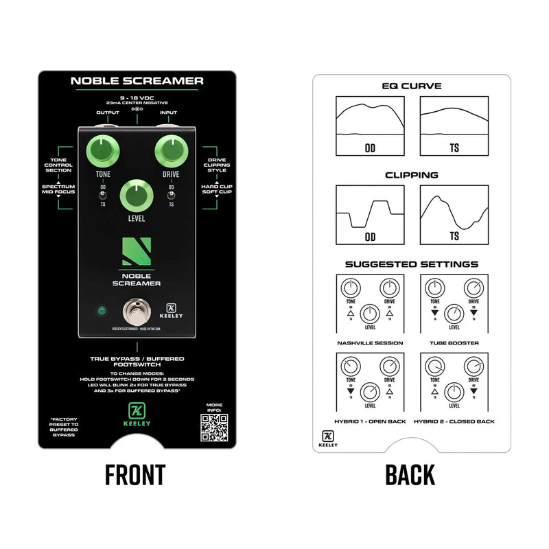 Keeley Noble Screamer Overdrive & Boost Pedal