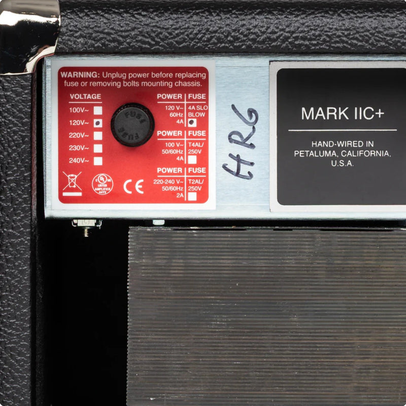 Mesa Boogie Mark IIC+ HRG Head  - Black Bronco Wicker Grille Metal Corners