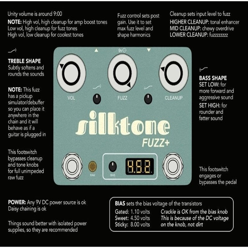 Silktone Fuzz+ Pedal - Classic Black