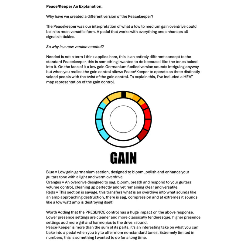 ThorpyFX GE Peace²keeper MKII Overdrive Pedal