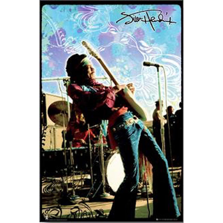 Jimi Hendrix Psychedelic Sky Poster