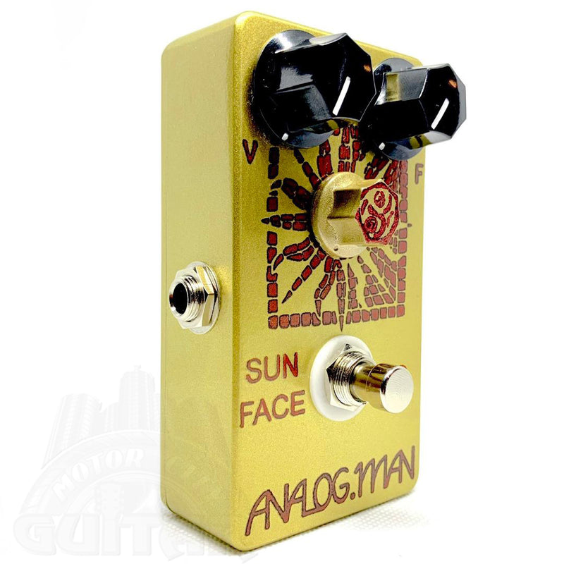Analog Man Sun Face Fuzz Pedal w/High Gain Germanium Transisters, Red LED, Power Jack & Sundial Knob