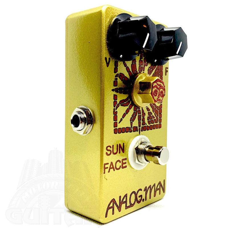 Analog Man Sun Face Fuzz Pedal w/Vintage GE Germanium Low Gain Transisters, Red LED, Power Jack & Sundial Knob