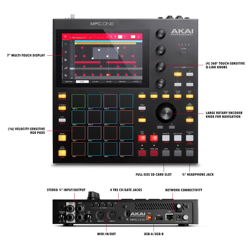 Akai Professional MPC One Standalone Sampler and Sequencer with 7-Inch Touch Display