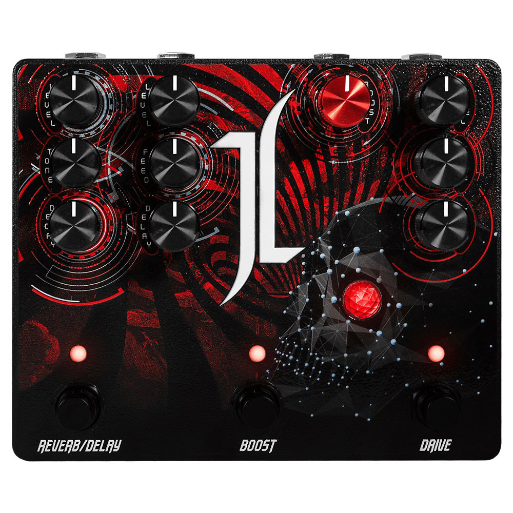 overdrive reverb pedal All-Pedal Devil's Triad Jeff Loomis Signature Overdrive Boost Delay and Reverb Pedal