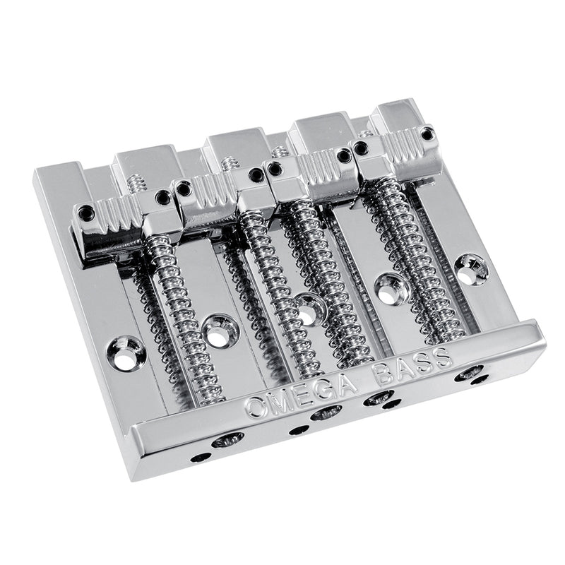 Allparts 4-String Omega Bass Bridge - Chrome Grooved (Direct Replacement for Leo Quan Badass II)