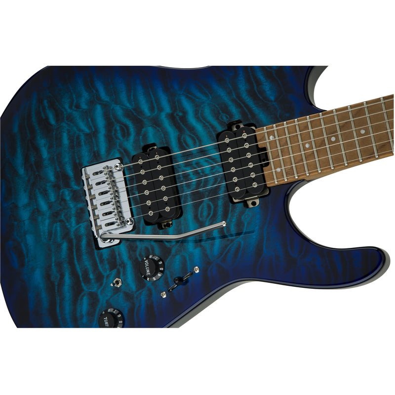 Charvel Pro-Mod DK24 HH 2PT CM, Caramelized Maple Fingerboard, Quilted Maple Top - Chlorine Burst