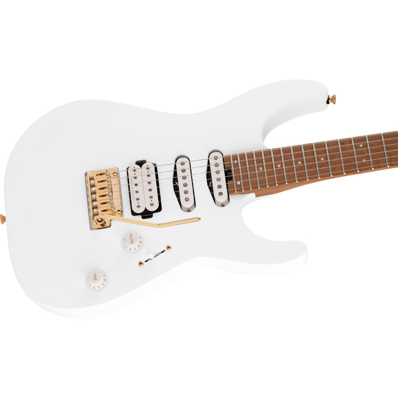 Charvel Pro-Mod DK24 HSS 2PT CM CARM MPL Fingerboard Guitar - Snow White