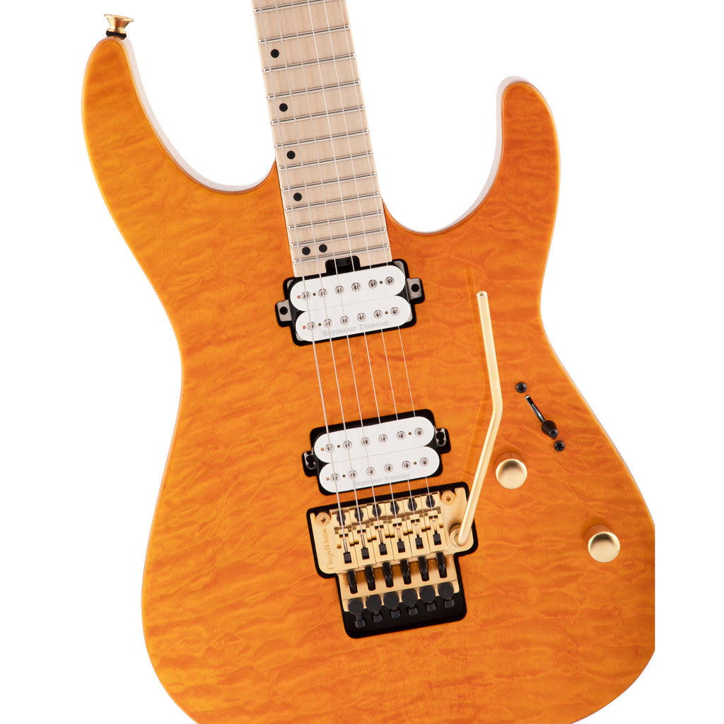 Charvel Pro-Mod DK24 HH Floyd Rose w/ Quilt Maple Guitar - Dark Amber