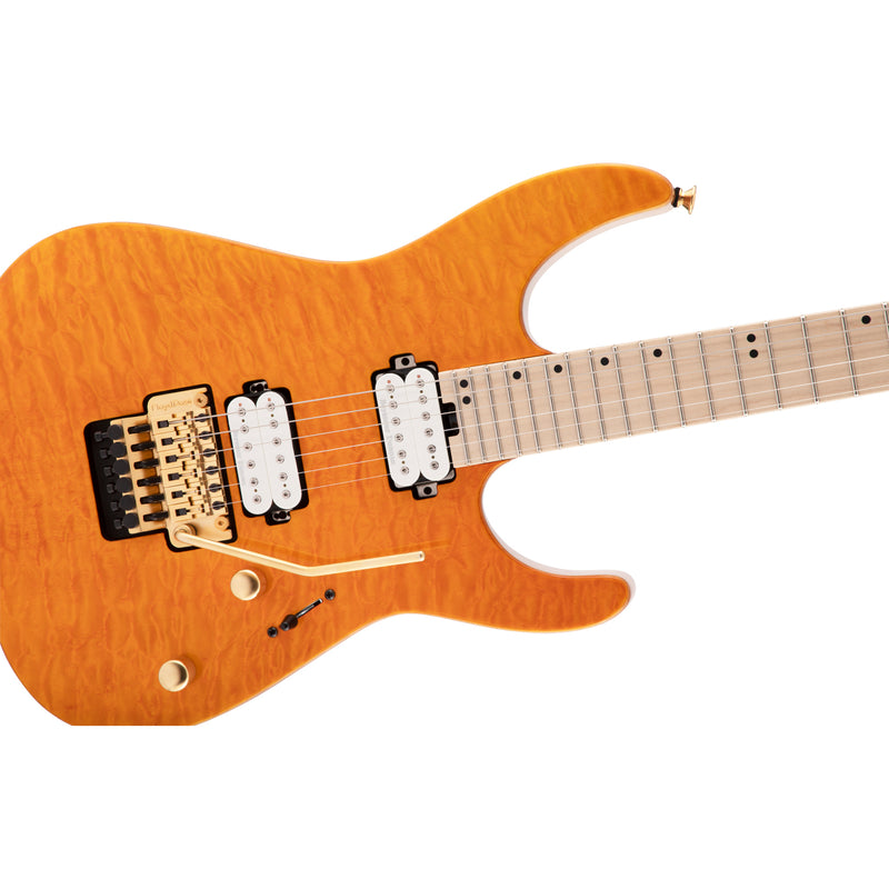 Charvel Pro-Mod DK24 HH Floyd Rose w/ Quilt Maple Guitar - Dark Amber