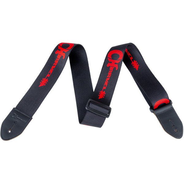 Charvel Guitar Strap, Black with Red Logo