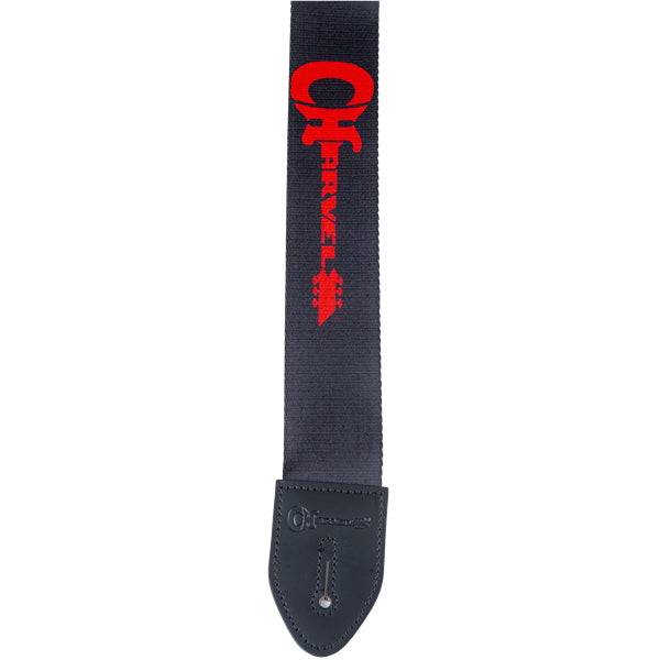 Charvel Guitar Strap, Black with Red Logo