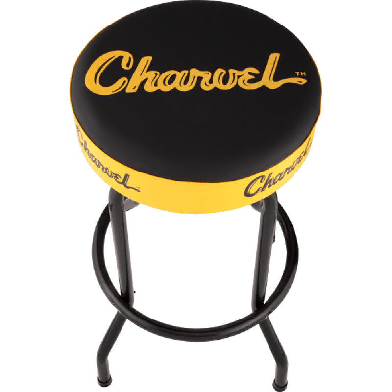 Charvel Toothpaste Logo Barstool 30-inch - Black & Yellow