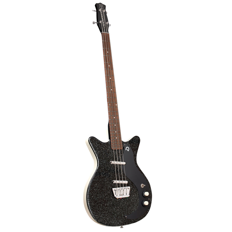 Danelectro '59 DC Doublecut Shorthorn Short Scale Bass - Black Metalflake
