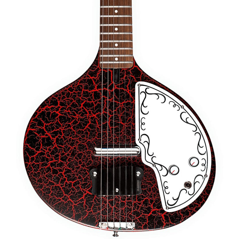 Danelectro Baby Sitar Electric Guitar - Red Crackle Finish