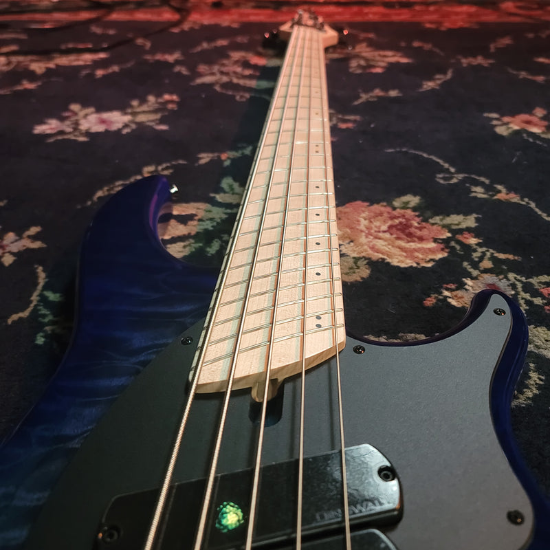 Dingwall Combustion 3X 5-String Multi-Scale Bass - 3-Pickup Quilt Top Indigoburst w/Maple Fretboard