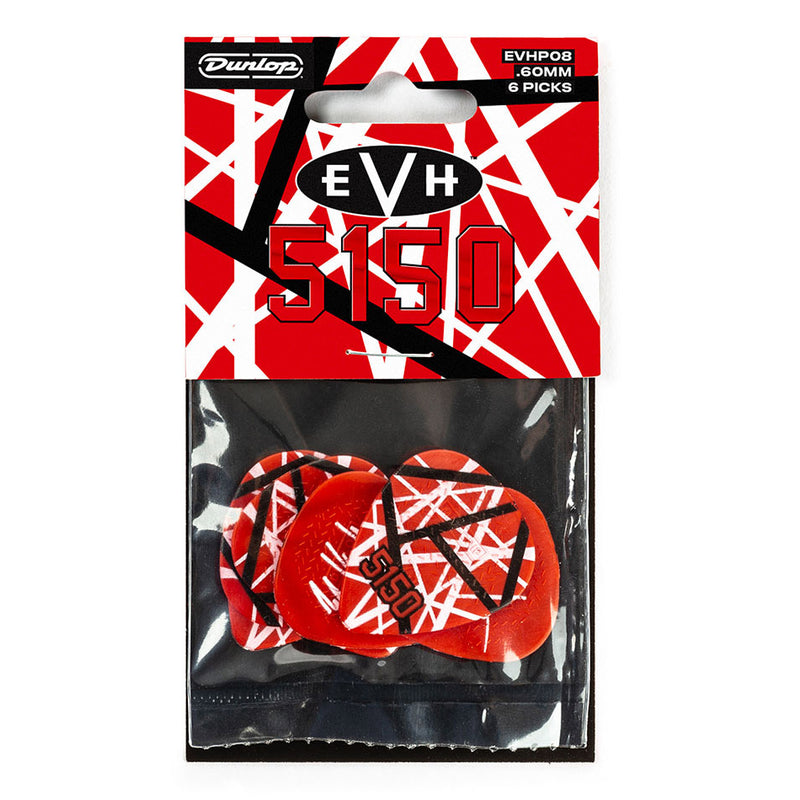 Dunlop EVH Eddie Van Halen 5150 Player's Pack - 6 Red, White & Black Striped Guitar Picks
