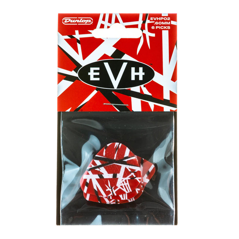 Dunlop EVH Eddie Van Halen Frankenstein Player's Pack - 6 Red, White & Black Striped Guitar Picks