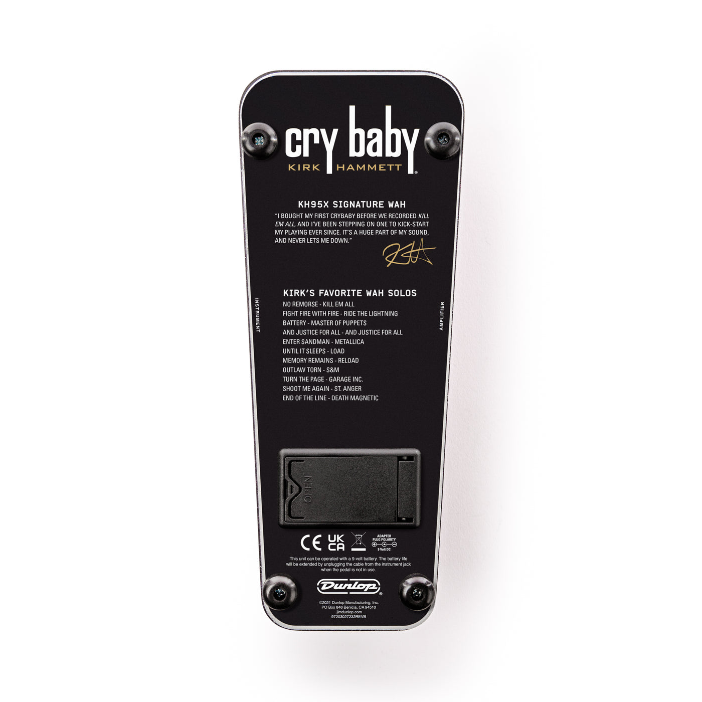 kirk hammett guitar pedals Dunlop KH95X Kirk Hammett Collection Cry Baby Wah Pedal