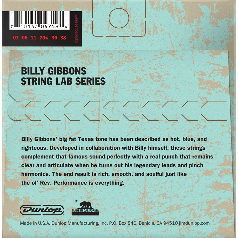 Dunlop RWN0738 Billy Gibbons Rev. Willy's Electric Guitar Strings - .007-.038 Super Fine