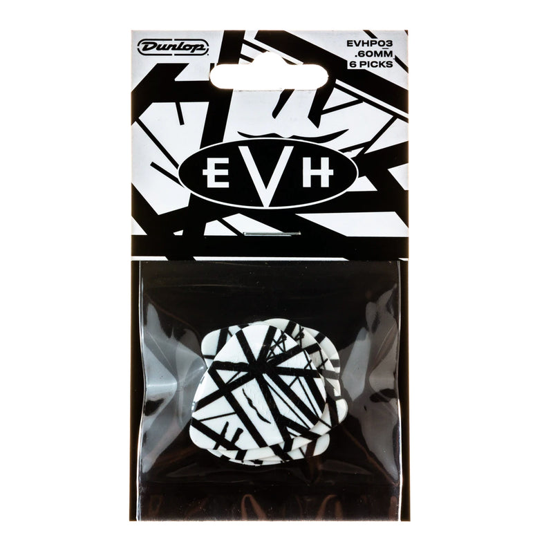 Dunlop EVH Eddie Van Halen VHI Player's Pack - 6 White & Black Striped Guitar Picks