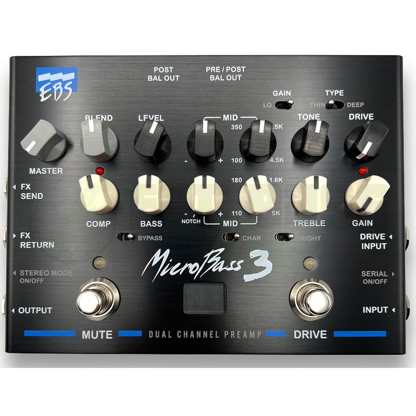 EBS MicroBass 3 Two Channel Bass Preamp New