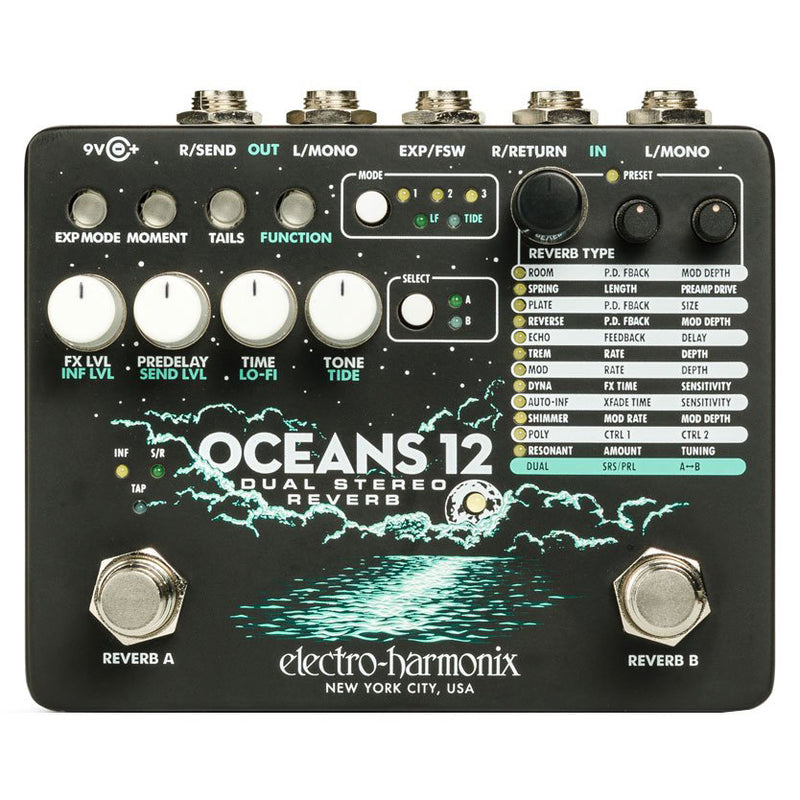 Oceans 12 Multifunction Dual-Stereo Reverb Pedal
