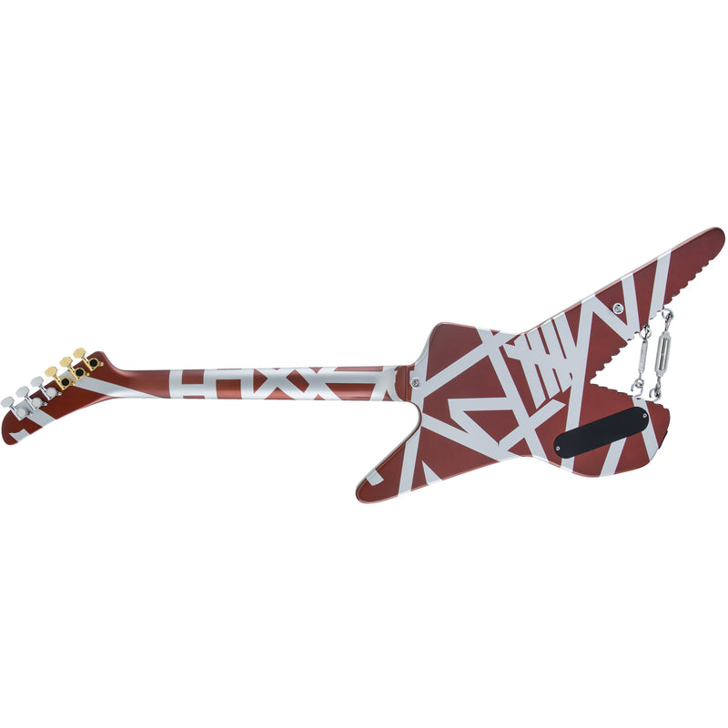 EVH Striped Series Shark Burgundy w/ Silver Stripes