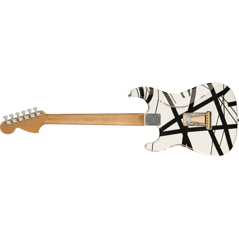 EVH Striped Series '78 Eruption Guitar - White w/ Black Stripes Relic