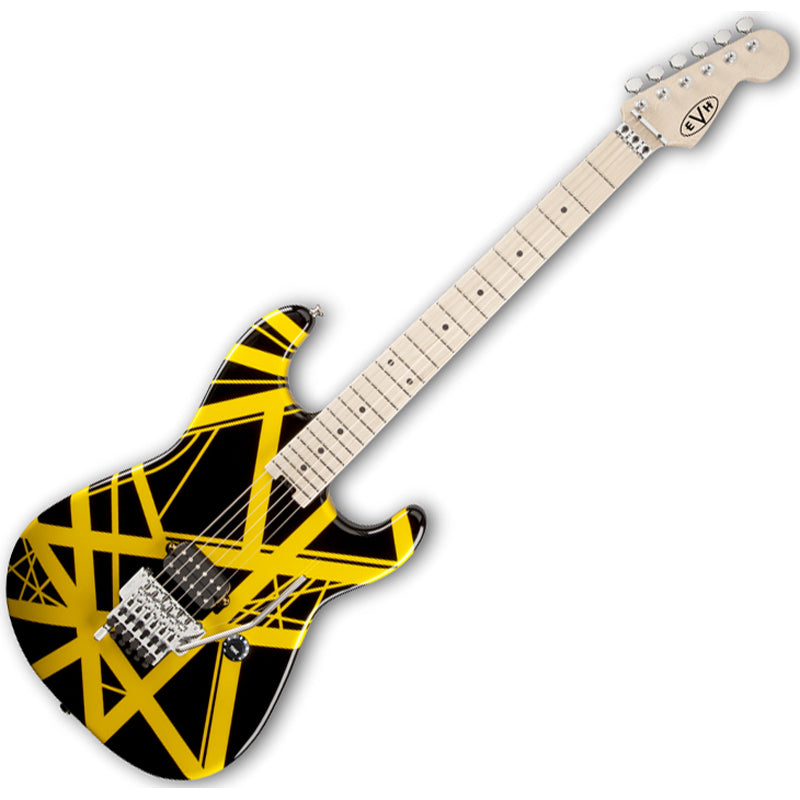 EVH Striped Electric Guitar Black with Yellow Stripes