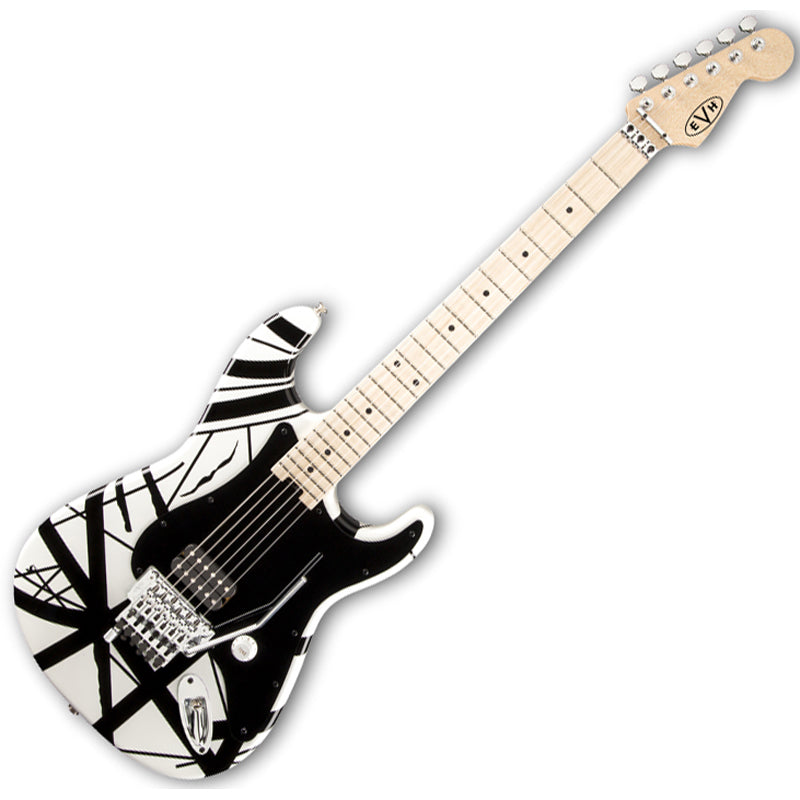 EVH Striped Electric Guitar White with Black Stripes