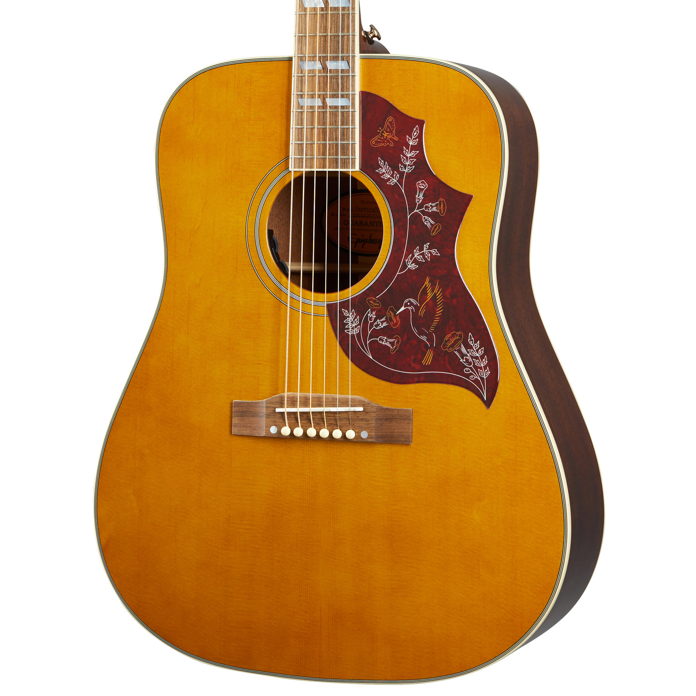Epiphone Masterbuilt Hummingbird Acoustic Electric Guitar - Aged Antique  Natural Gloss New