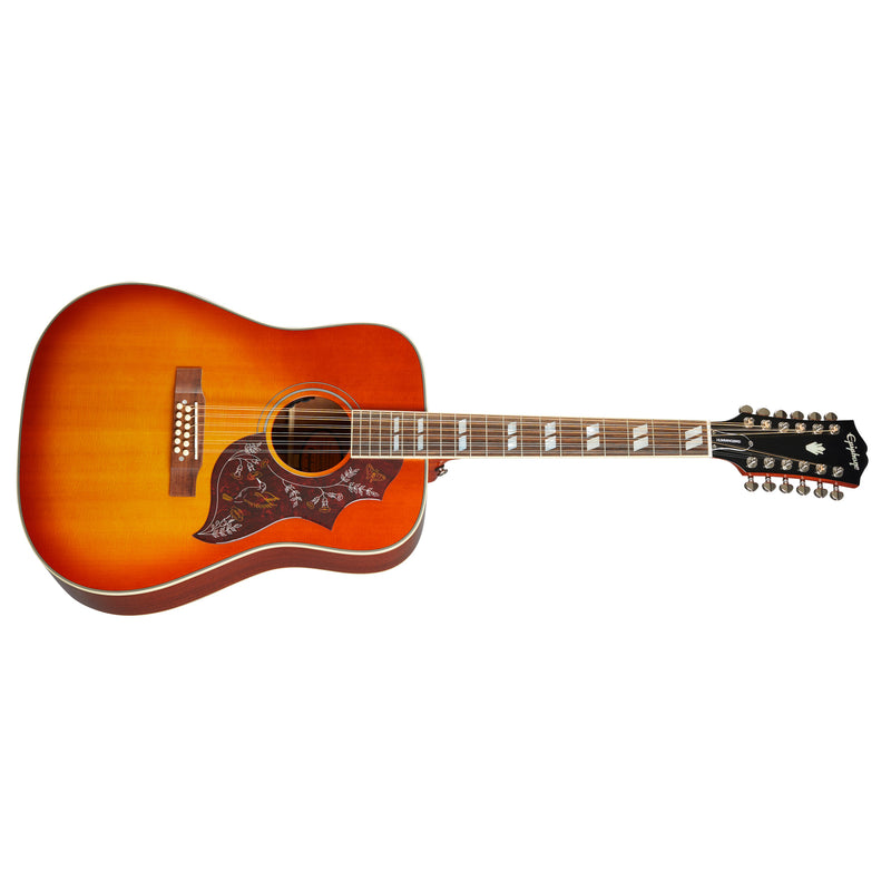 Epiphone Inspired by Gibson Hummingbird 12-String Acoustic Electric Guitar - Aged Cherry Sunburst Gloss