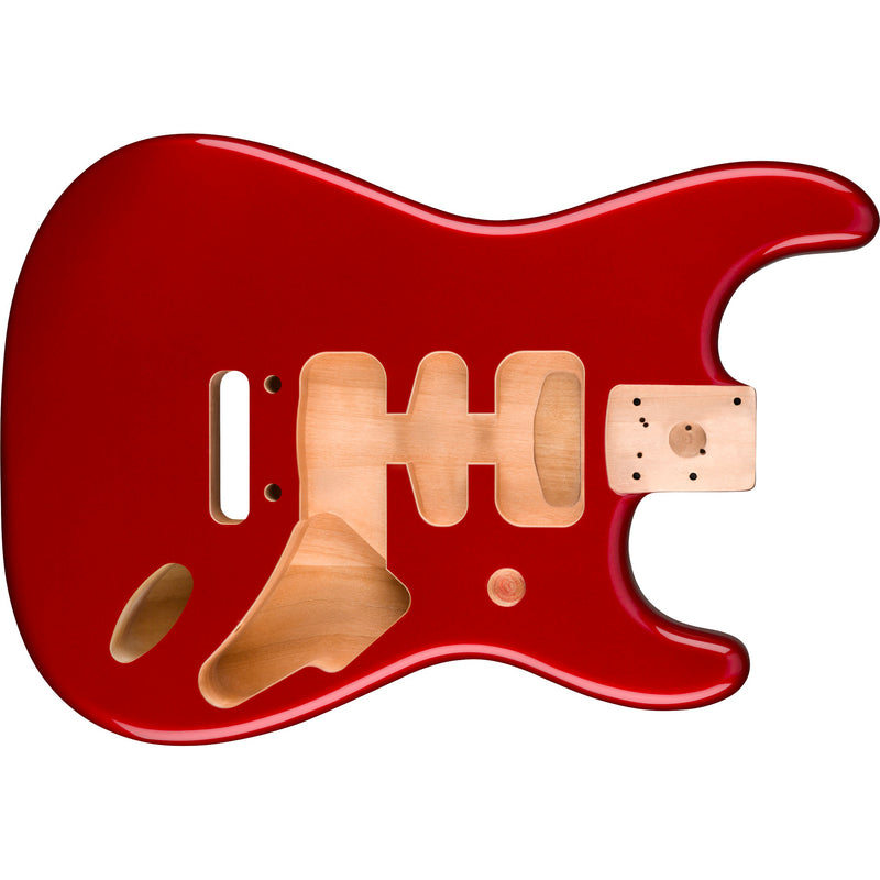 Fender Deluxe Series Stratocaster HSH Alder Body 2 Point Bridge Mount, Candy Apple Red