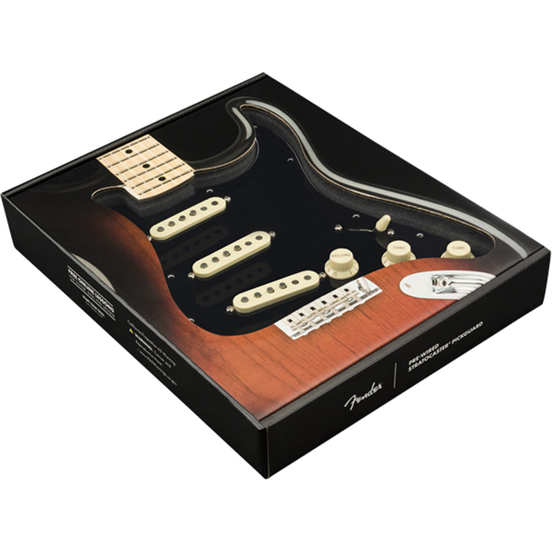 Fender Pre-Wired Stratocaster Pickguard Assembly w/Tex Mex Pickups - Black/White/Black