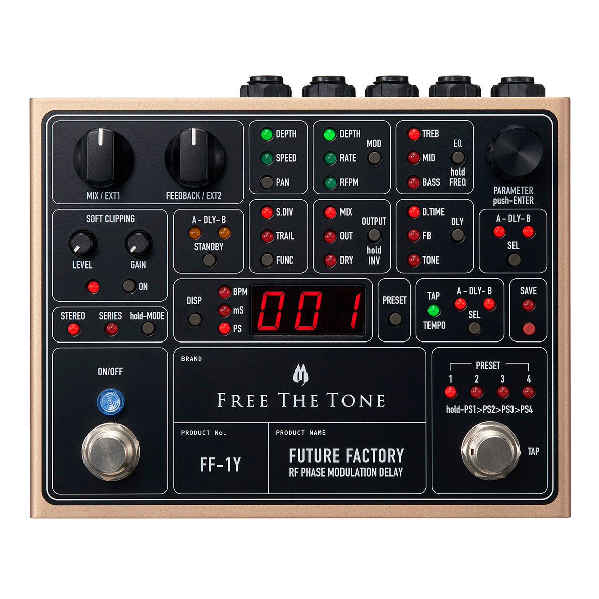 Free The Tone FF-1Y Future Factory RF Phase Modulation Delay Pedal