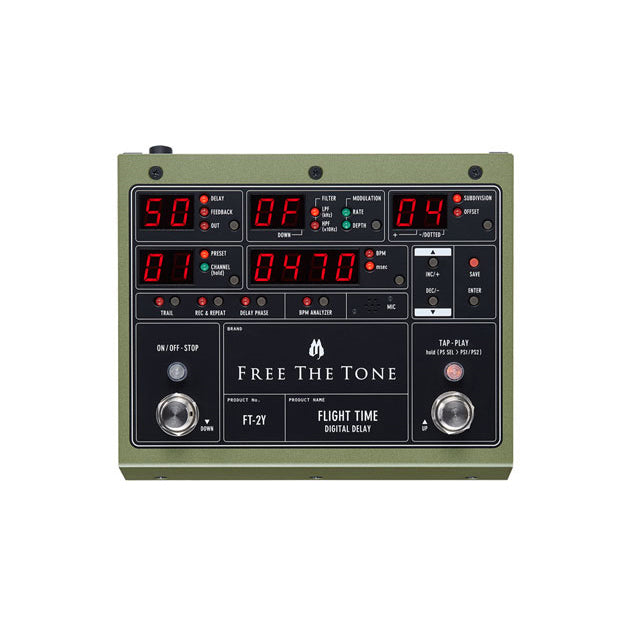 Free The Tone FT-2Y Flight Time 2 Digital Delay Electric Guitar Effects Pedal