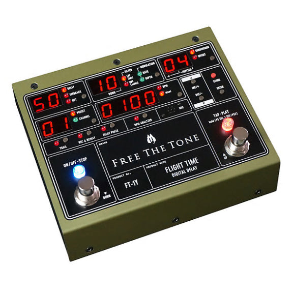 Free The Tone FT-2Y Flight Time 2 Digital Delay Electric Guitar Effects Pedal