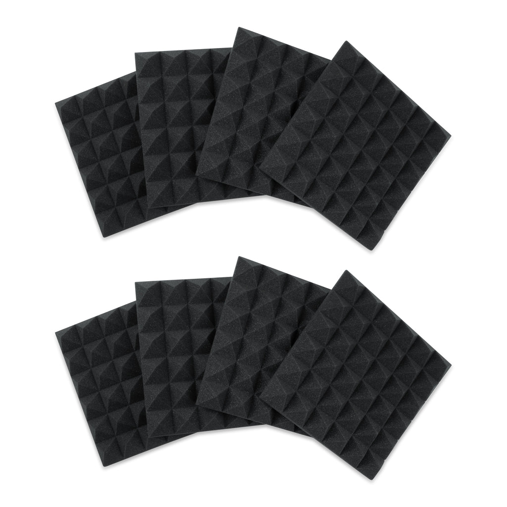 Gator 8 Pack of Charcoal 12x12" Acoustic Pyramid Panel