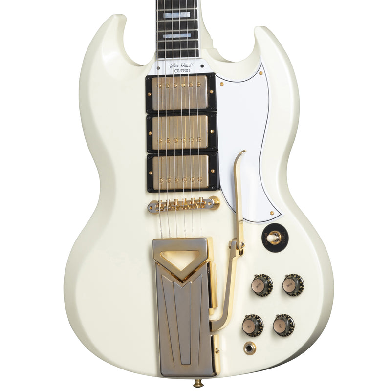 Gibson Custom Shop 60th Anniversary 1961 Les Paul SG Custom Guitar w/ Sideways Vibrola - Polaris White